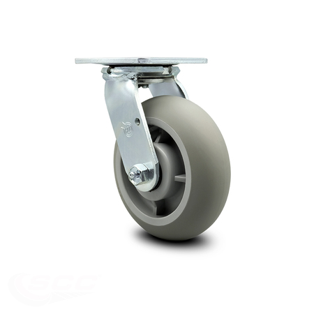 SERVICE CASTER 6 Inch Thermoplastic Rubber Wheel Swivel Caster with Ball Bearing SCC-30CS620-TPRBD